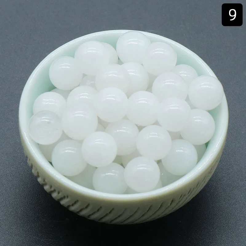 8mm Natural Stone Ornaments No Hole Beads Ball Shape Rose Quartz Amethyst Loose Beads Healing Energy Gemstone Home Crafts 10pcs
