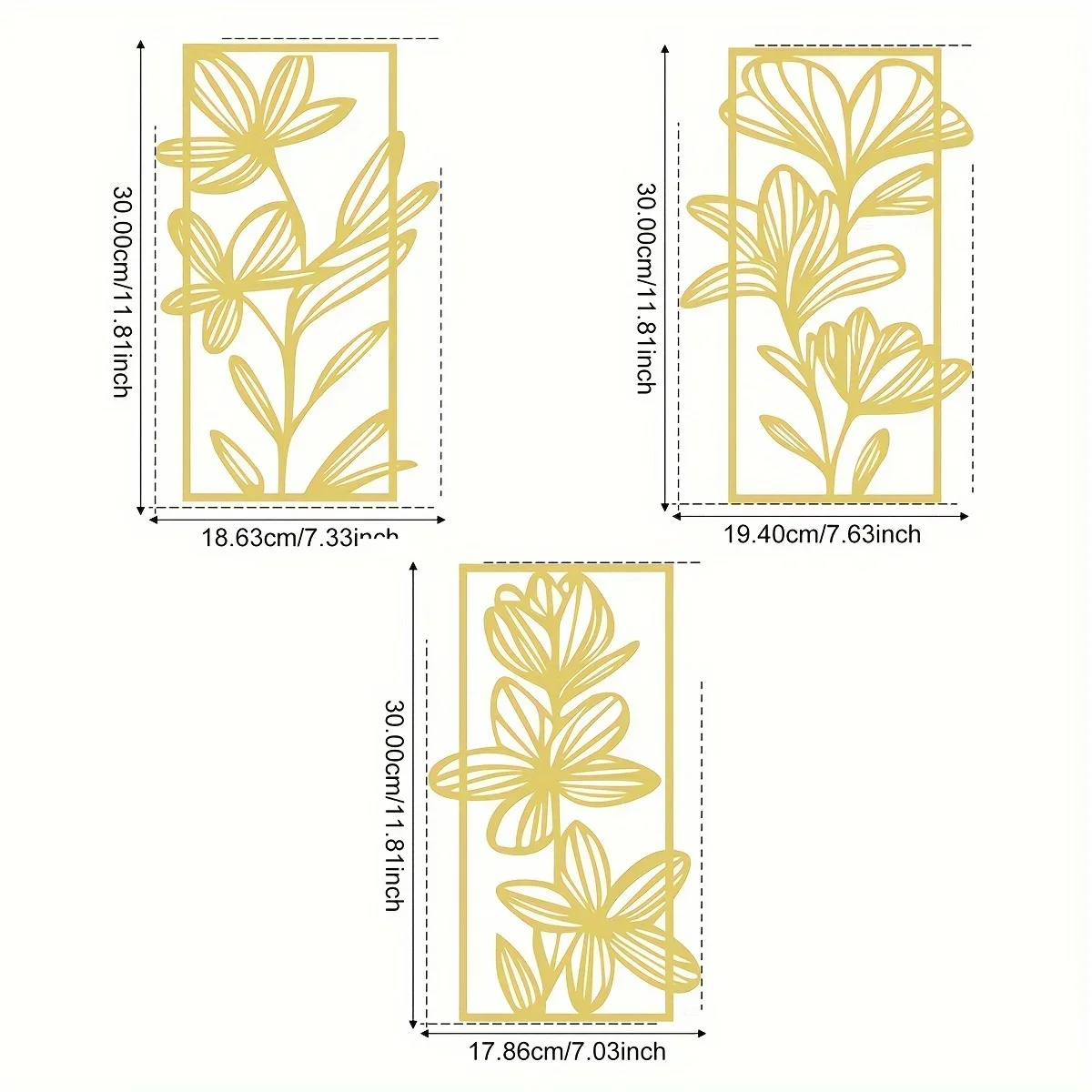 황금 꽃 벽 예술, 꽃 금속 벽 장식, 침실 벽 장식, 침대 장식, 거실 금속 장식 선물
