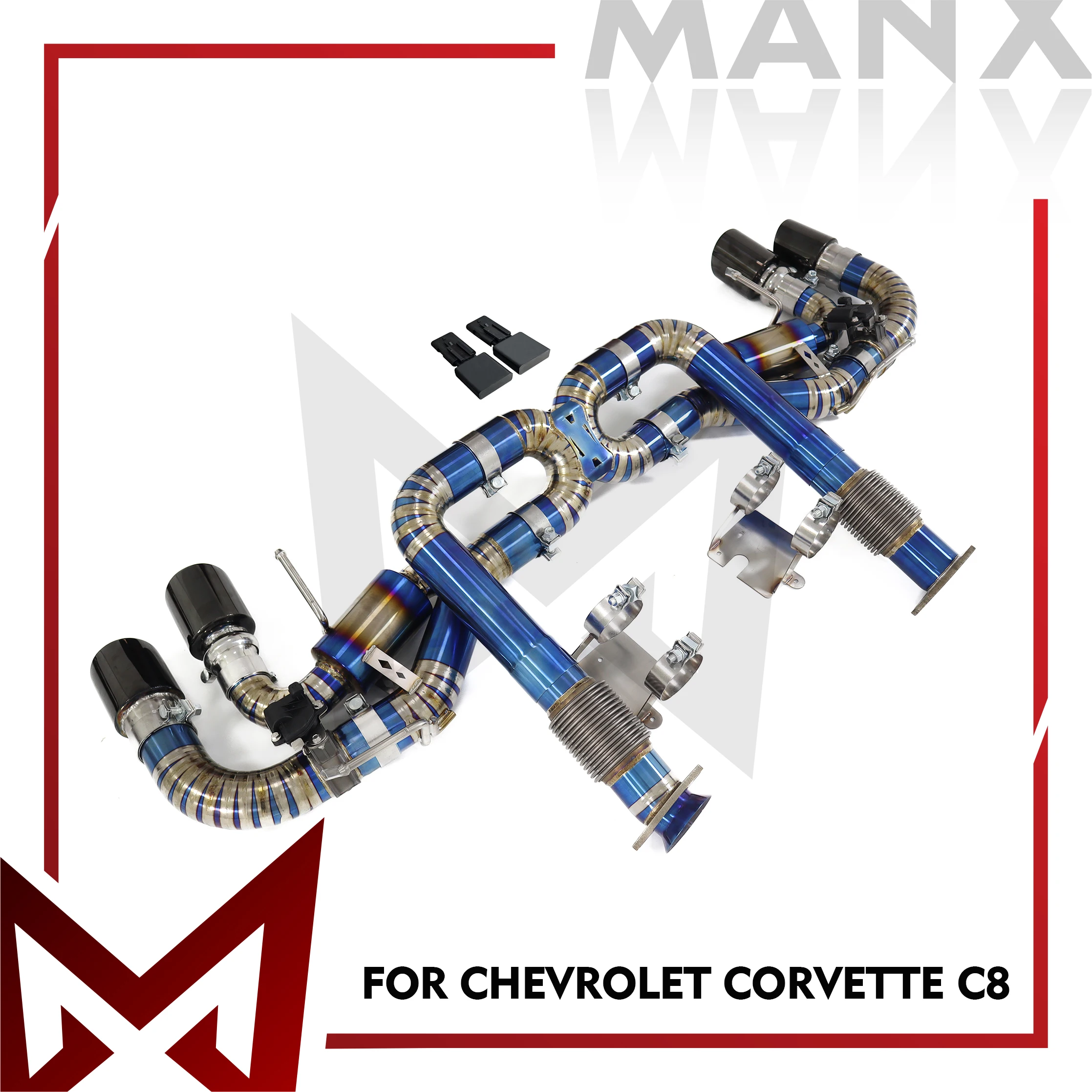 

MANX Ti for Corvette C8 Catback with Non-destructive installation Exhaust pipe Shield Electronic valves TIG manual welding