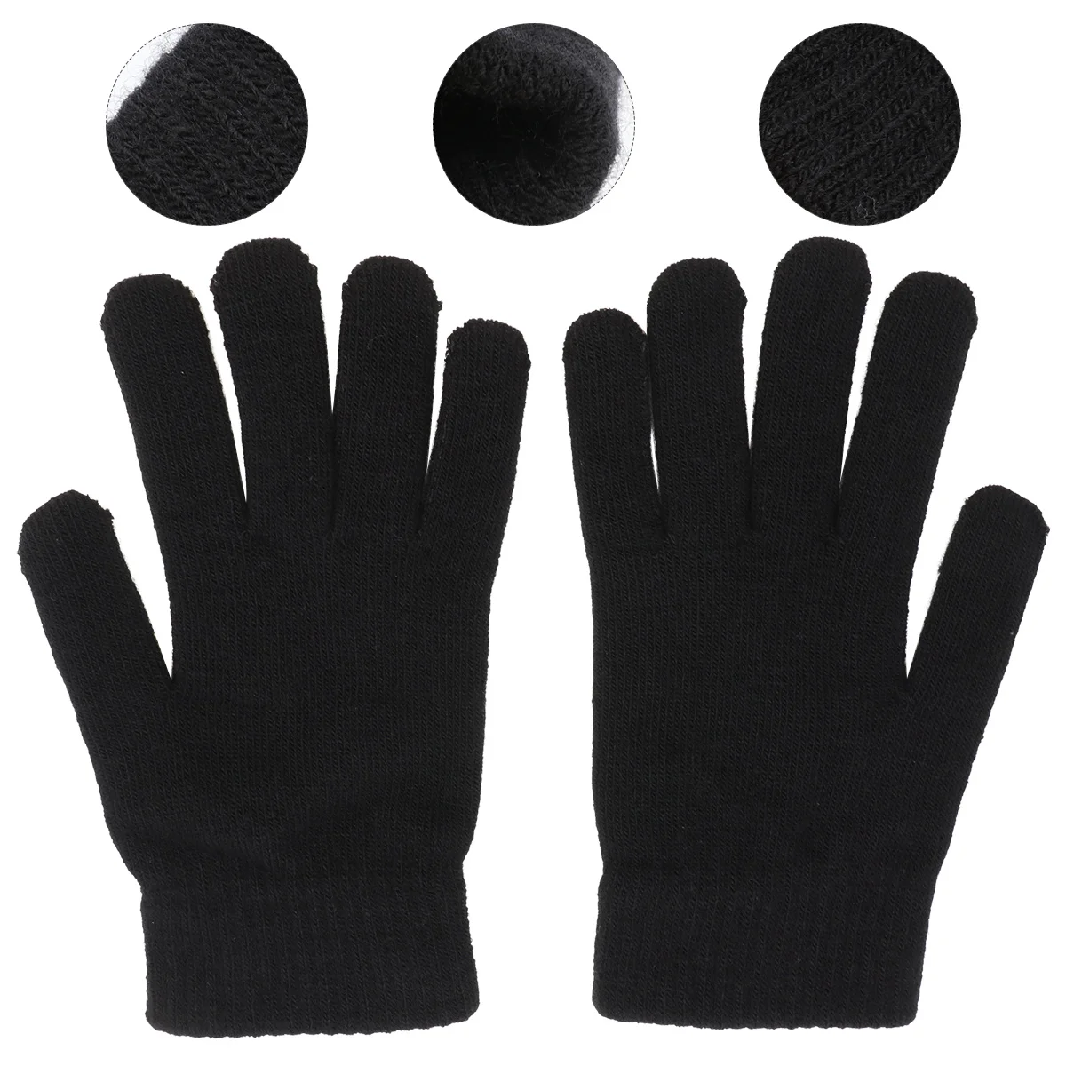 1 par de guantes cálidos de punto gruesos de Color sólido para invierno a prueba de viento cómodos para uso en interiores y exteriores guantes cálidos de invierno guantes de punto
