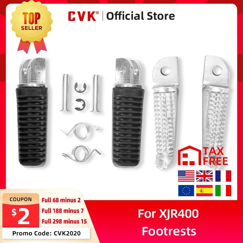 CVK Front and AFter Footrests Foot Peg Rests For Yamaha XJR400 XJR1300 XJR FZ400 FZ600 Motorcycle Accessories