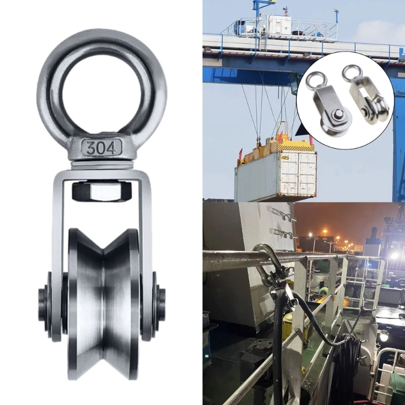 

2pcs Convenient Pulley Corrosion Resistant Pulley Swivel Pulleys for Easy Operation Suitable for Indoor and Outdoor Use Y5GB
