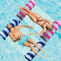 Hamaca de agua inflable, silla de salón para piscina y playa, colchón plegable a rayas, juguete para fiesta, relajación en la playa, 1 unidad