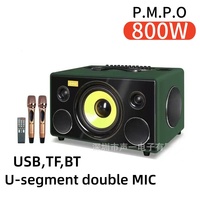 P. M.P.O 800W Audience Bocinas Bluetooth Dual Microphone Surround Outdoor Portable Square Dance Subwoofer Sound System BoomBox