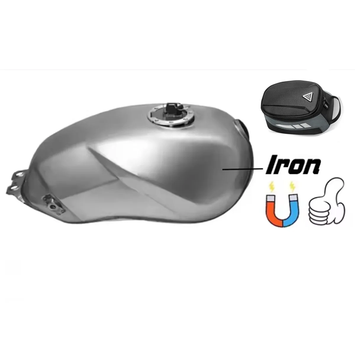 Magnetic Fuel Tank Luggage Bag For Universal Retro Motorcycle With Iron Oil Tank Waterproof 4.5L Racing Motorbike Tank Front Bag