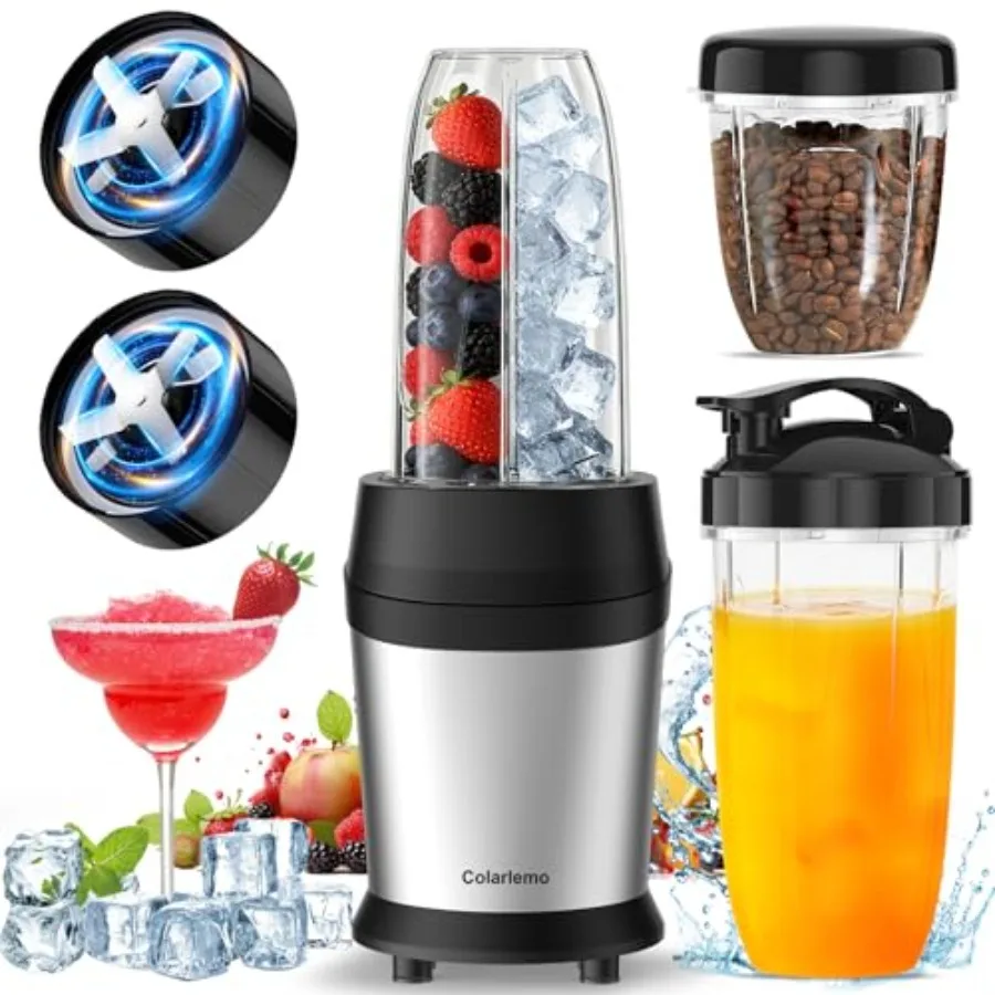 

12-Piece Smoothie Blender Maker 25000 RPM Personal Blender for Ice Crushing Smoothies Frozen Drinks Nuts with 23oz 32oz 37oz Po