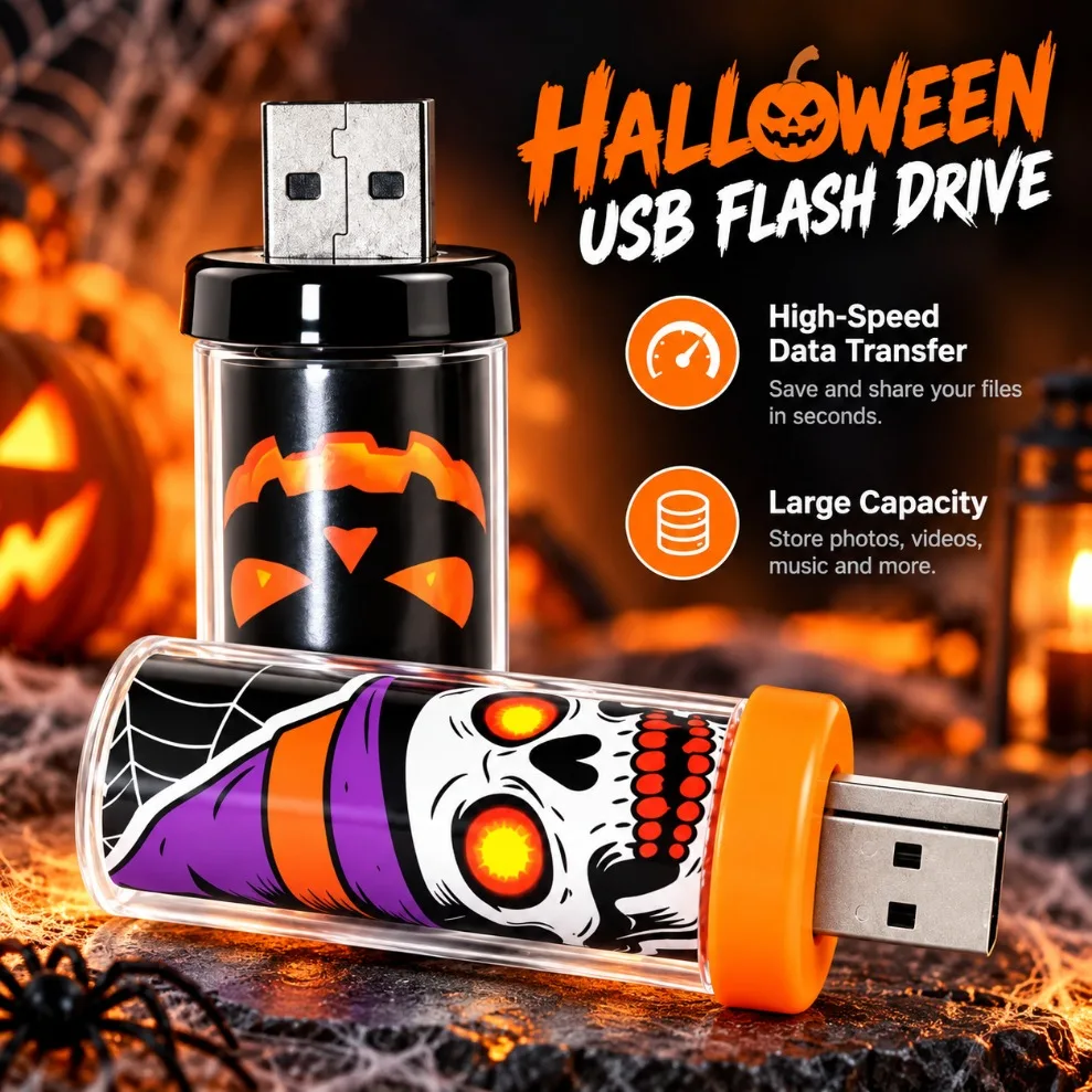 Mini Halloween Glass LED Night Light, Touch Dimmable USB Powered Atmospheric Lamp, Holiday Party Kids Gift Bedroom Table Decor