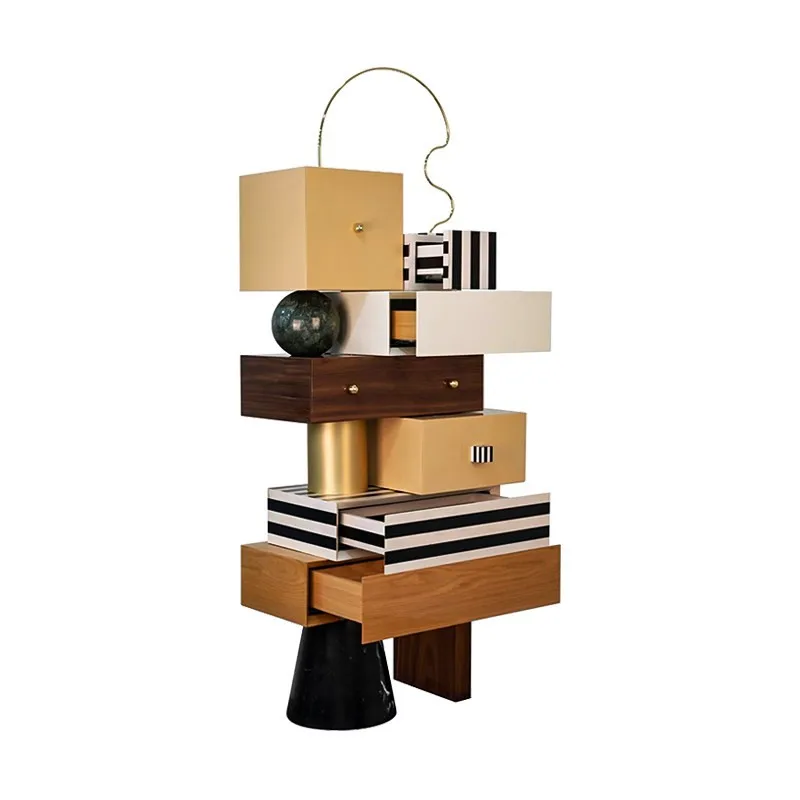 Italian luxury stacked chest of drawers Art multi-layer cabinet suitable for storing items in the living room