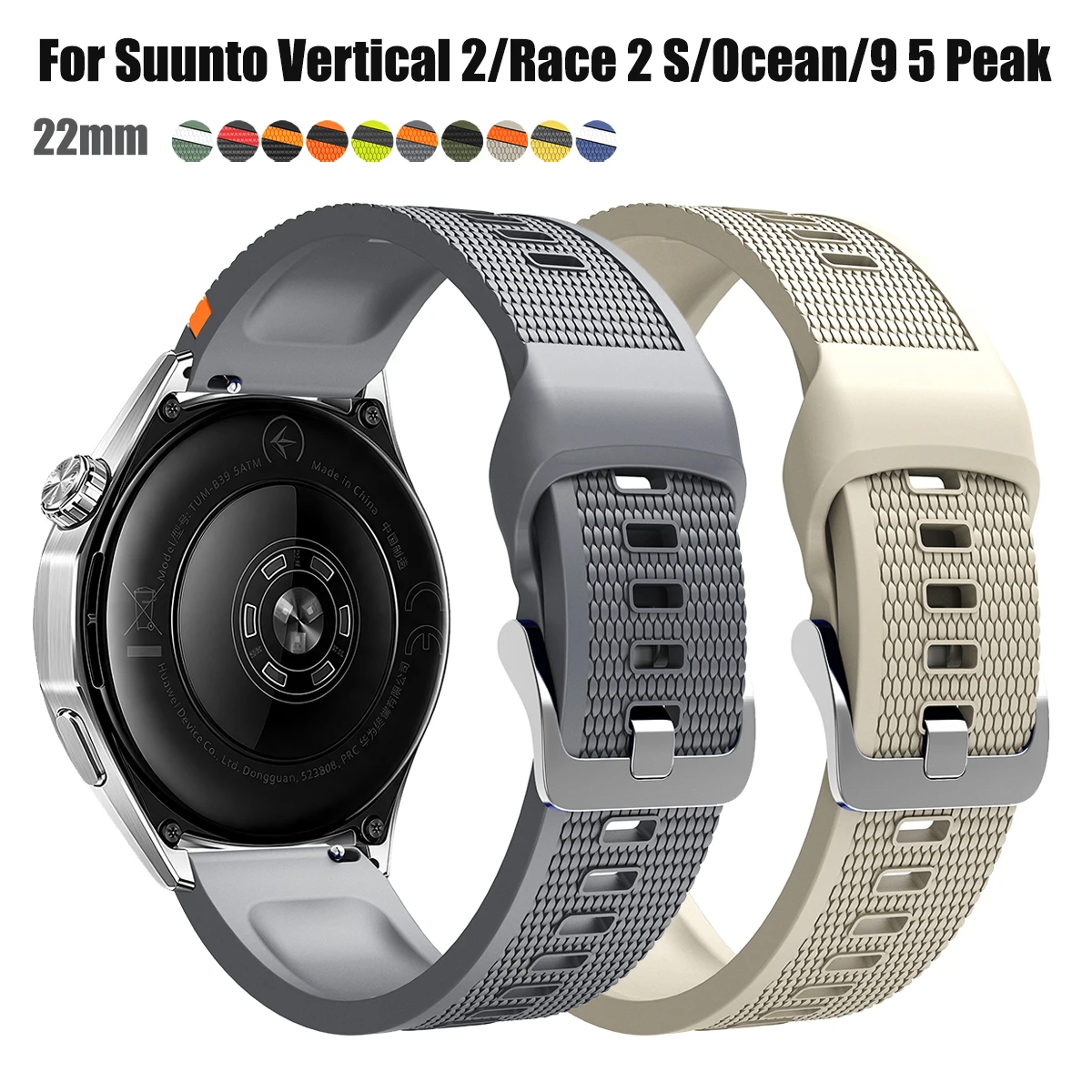 22mm Silicone Watch Strap For Suunto Vertical 2/Race 2 Bracelet Wristband Watch Band For Suunto Run/Ocean/Race S/9 Peak Correa
