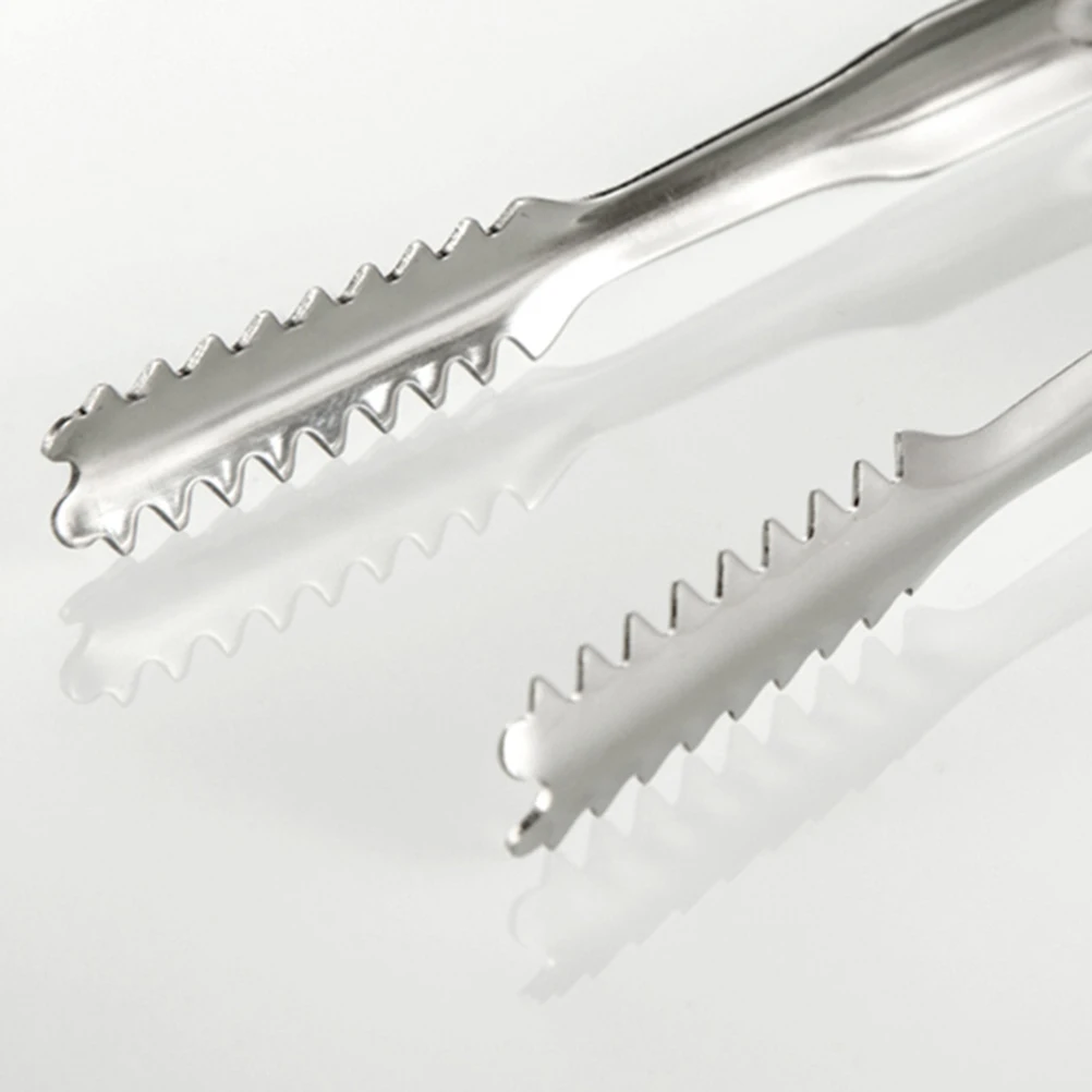 

3pcs Stainless Steel Ice Tongs Medium Food Serving Tong For Sugar Cube Ice Cube Lemon Slice Jelly Cookie Marshmallows Bacon
