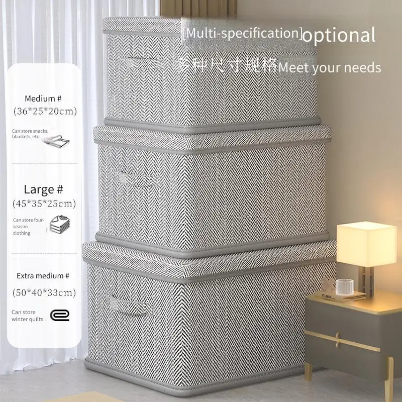 Caja de almacenamiento de ropa para el hogar, armario de gran capacidad, aperitivos, juguetes, organización en capas, tapa de herramienta mágica, cesta de caja de almacenamiento plegable