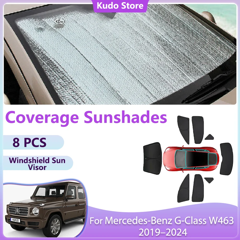 Full Coverage Sunshades Shade for Mercedes-Benz G-Class W463 2019–2024 Windows Car Windshield Sun Visor Curtain Accessories.