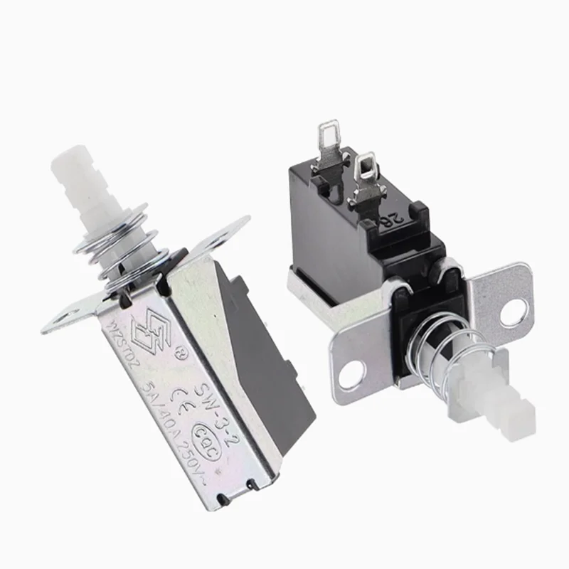 SW-3 Power switch TV5 Straight key switch KCD-A10 2 pin inclined foot external spring with support A03 Self-locking