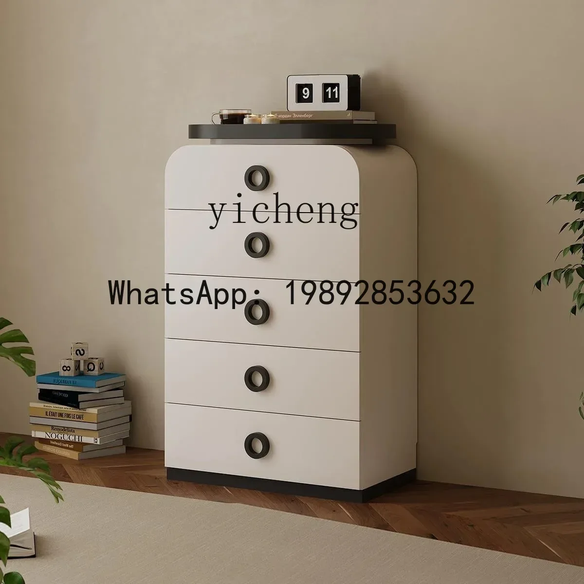 

X4 Cream Style Living Room Wall Locker Clothes Closet Modern Minimalist Bedroom Chest of Drawers