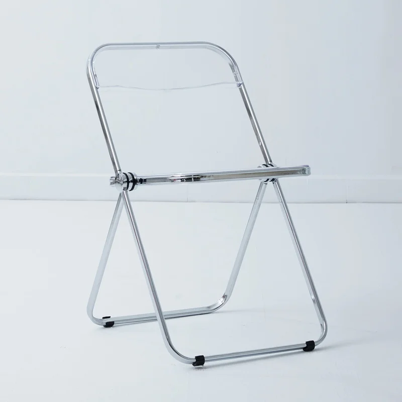 Transparent Chair Acrylic Backrest Stool Fashion Photo Cosmetic Chair Clothing Store Folding Chair