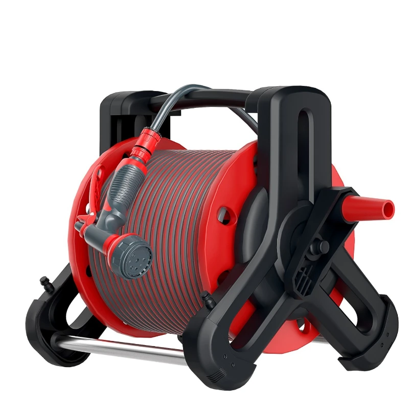 

Water pipe car hose household watering car washing high pressure thickened tap water four-pipe reel