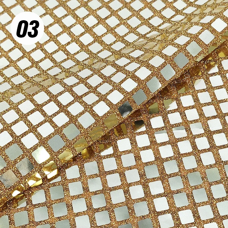 Checkered Sequin Fabric Creative Party Dresses DIY Square Sequin Fabric Stage Decoration Craft Lion/Dragon Dance Decor Cloth