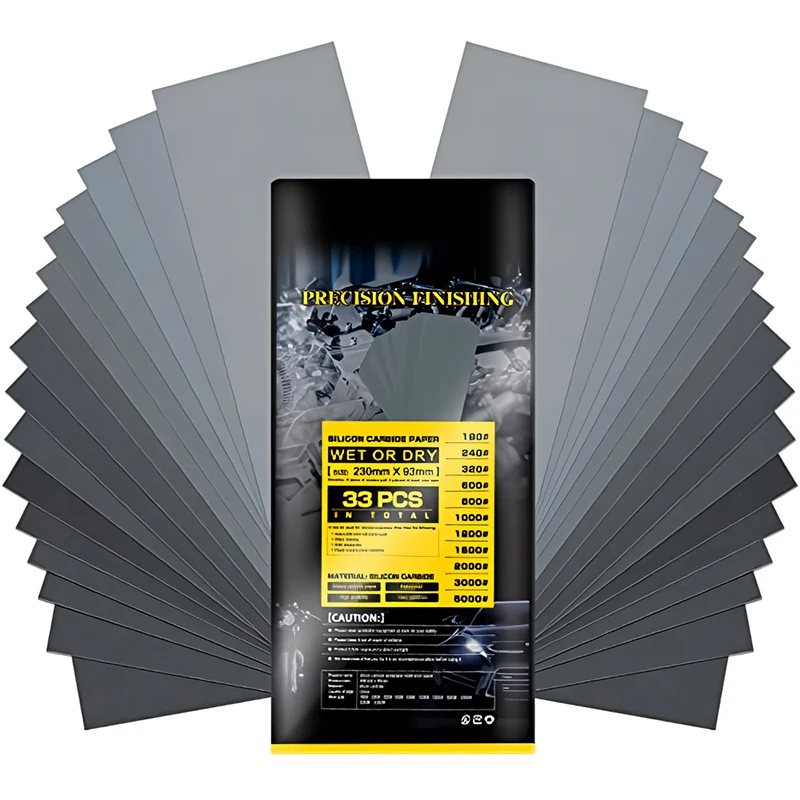 

33 шт. наждачная бумага для полировки автомобиля, металлокерамика, специальная алмазная наждачная бумага для дерева и стекла, двойного назначения для сухой и влажной уборки