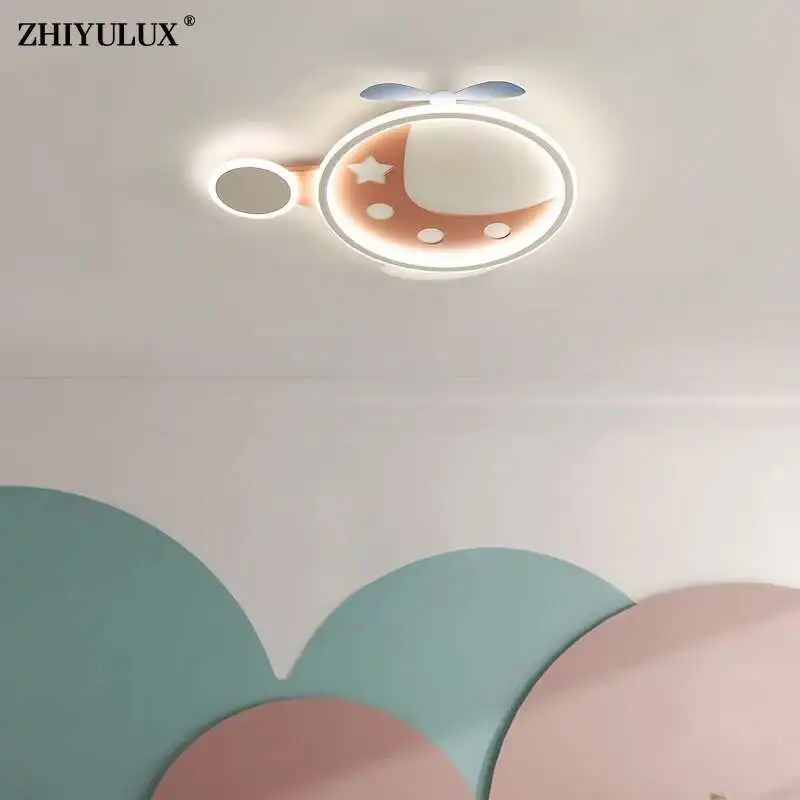 Remote Dimming Astronaut Plane Style New Modern LED Chandelier Lights Living Room Children Bedroom Flats Lamps Indoor Lighting