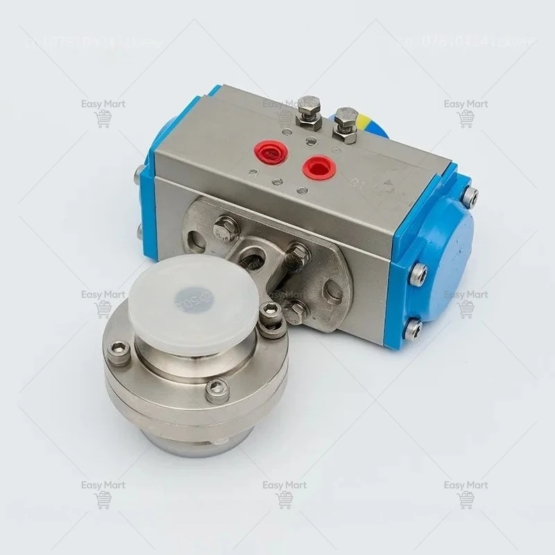 304 stainless steel pneumatic quick-loading butterfly valve AD681X pneumatic valve, clamp type stainless steel body