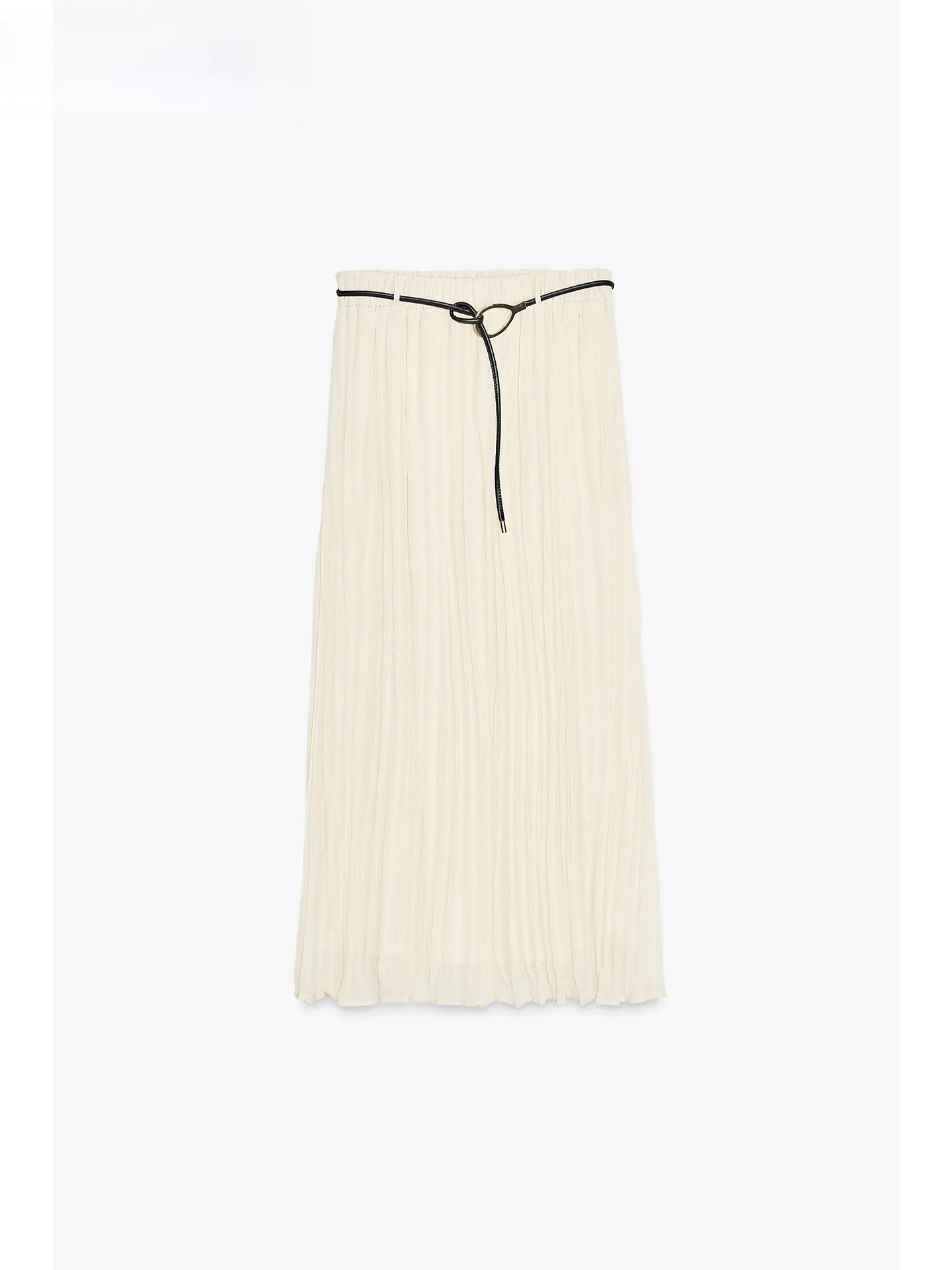 ZAPRHA 2025 新スタイル カジュアル エレガント ロングミディスカート ベルト付き スリム ハイウエスト プリーツ ルーズフィット 夏 レディーススカート