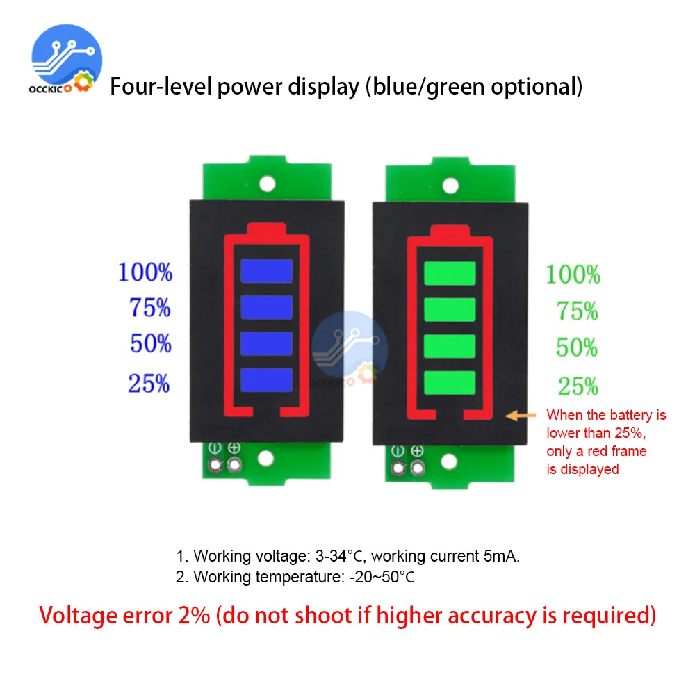 1S-8S 3-34V wskaźnik pojemności baterii litowej moduł pojazd elektryczny baterii Tester mocy akumulator litowo-jonowy 1-8S Alarm dźwiękowy niskiego