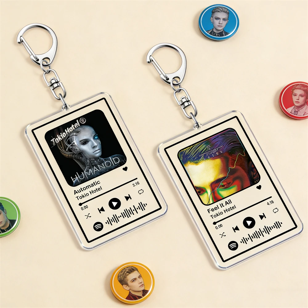 Llaveros de música Tokio Hotel para mujer, bolsa de accesorios, álbum automático Schrei Tom Bill Kaulitz, canciones, joyería, regalos para seguidores
