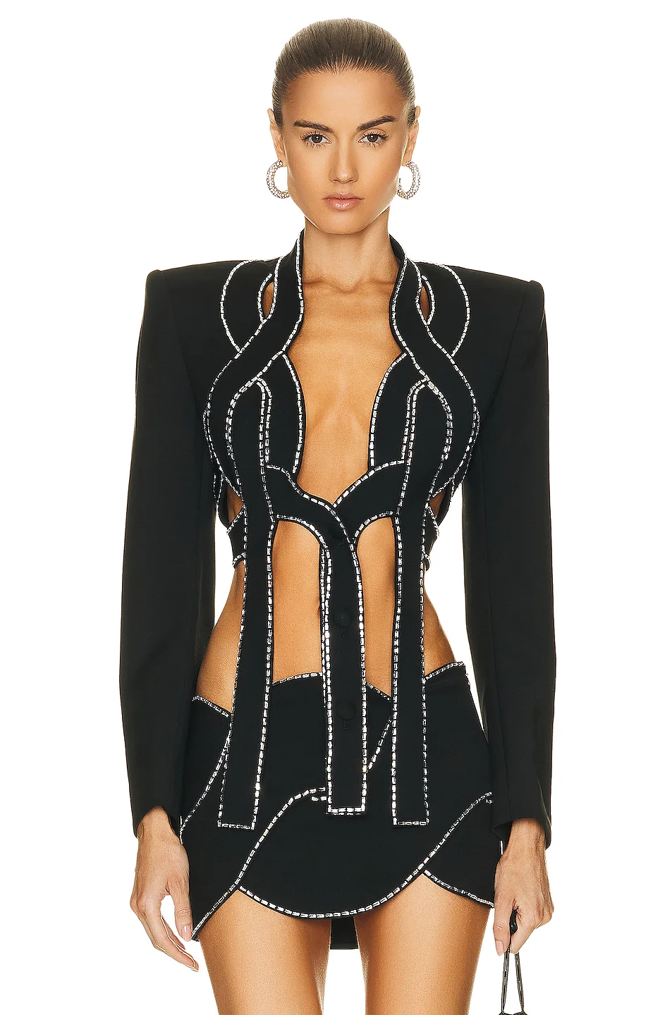 2023 New Ladies Irregular Sexy Hollow Out Top Tight Bandage Mini Dress Wedding, Birthday Celebration, Party Clothing Wholesale