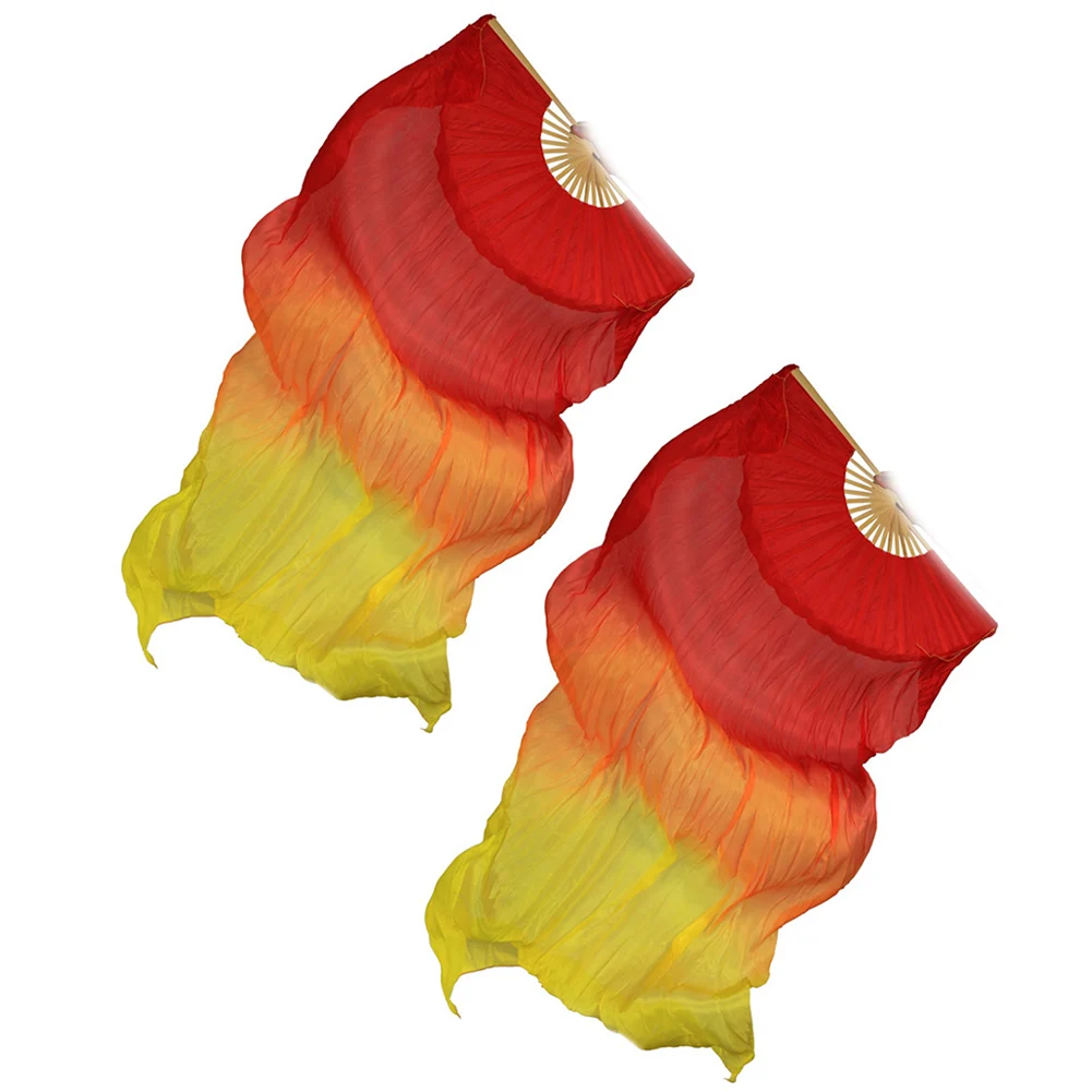 

Dance Group Event 180*90cm Belly Dance Fans Long Silk Fans Graceful Movement Tool Perfect For Group Performances