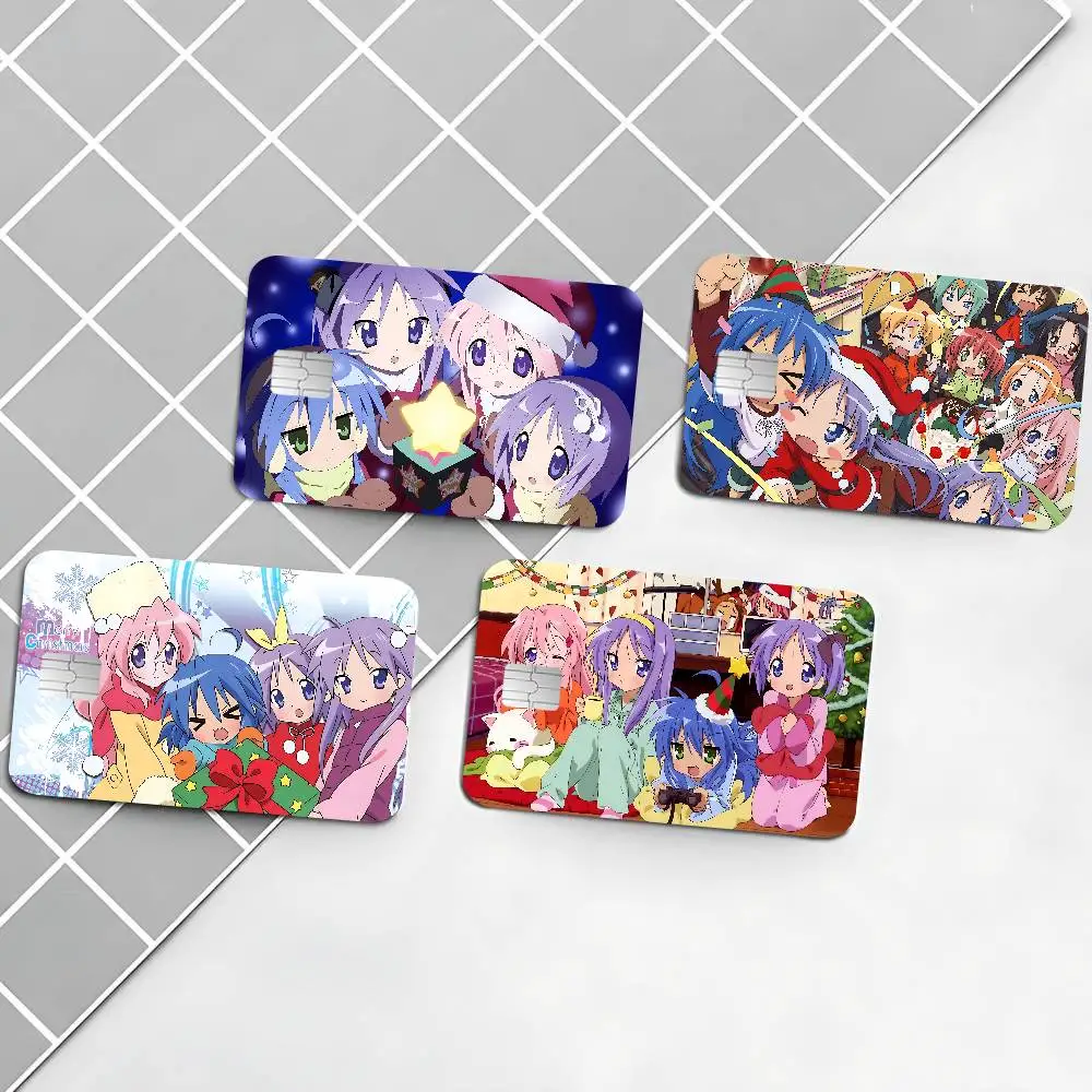 Hot L-lucky Anime S-star Anime Cartoon Bear Skin Sticker Film Tape Case for Big Credit Debit Card Front Side