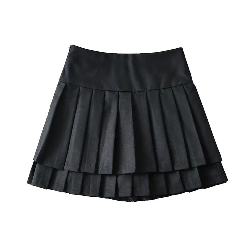 Golf Women's Clothing Outdoor Sports Shorts Underskirt Spring/Summer Double Layered Pleated Skirt Large Solid Color Short Skirt