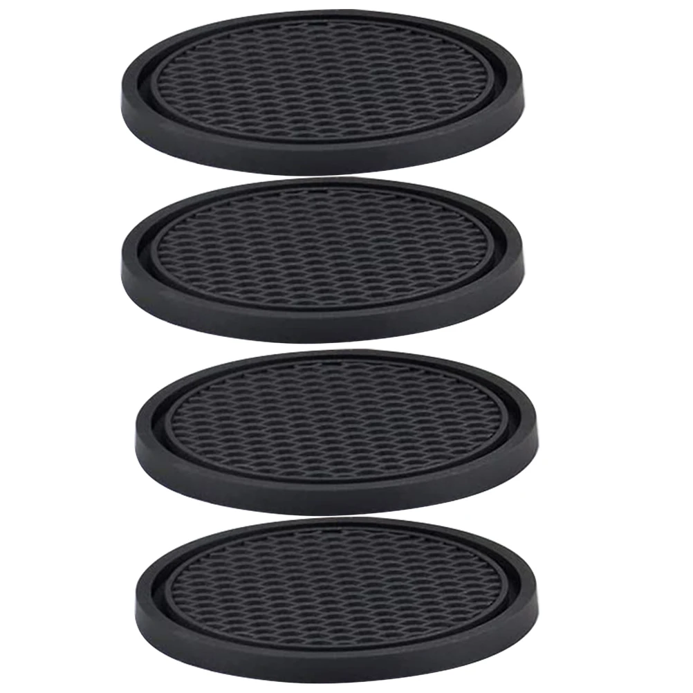 

4pcs Heat Resistant Set Premium Pvc Cup Mats Coffee Table Home Decor Round Drink Coasters Insulated Table Protectors For Hot