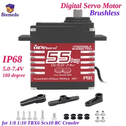 55KG YP3255BLS Digital Servo Motor Brushless High Torque Semi-metal  Angle-Controlled Ip68 for 1:8 1:10 TRX6 Scx10 RC Crawler