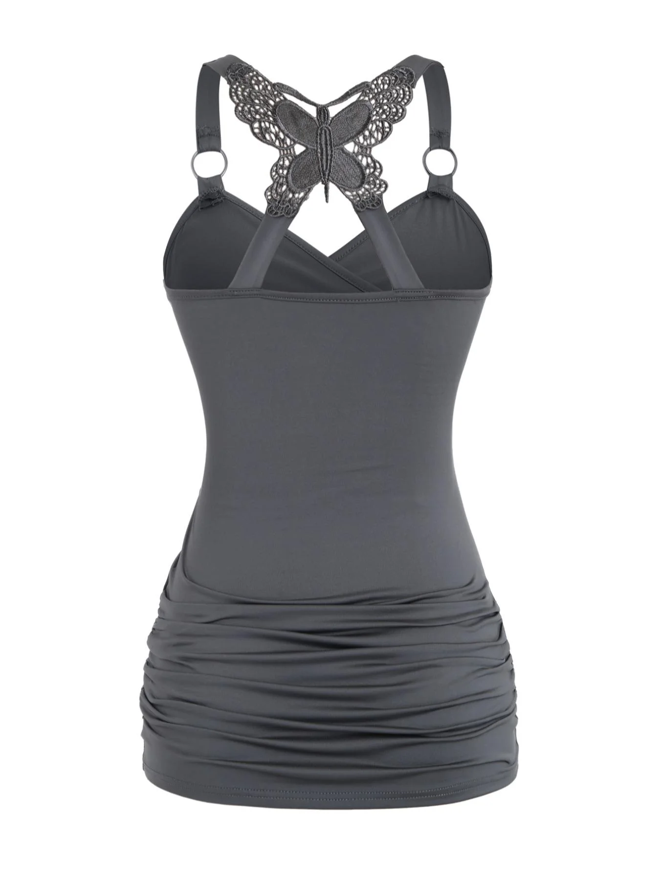 Top corto incrociato in pizzo a farfalla con pantaloni lunghi a gamba larga tie-dye Set abito casual Boho da donna