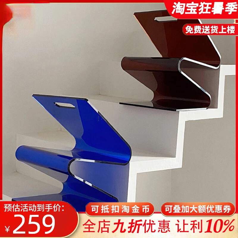 Online celebrity ins acrylic W-shaped bookshelves, bookends, magazines, storage, decorative and creative ornaments