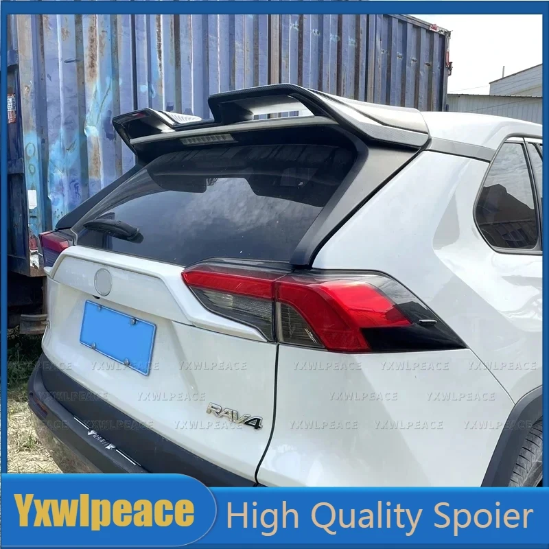 

ABS Glossy Black /Carbon Look Big Style Rear Roof Spoiler Trunk Lip Wing Car Accessories For Toyota New RAV4 2020 2021 2022 2023