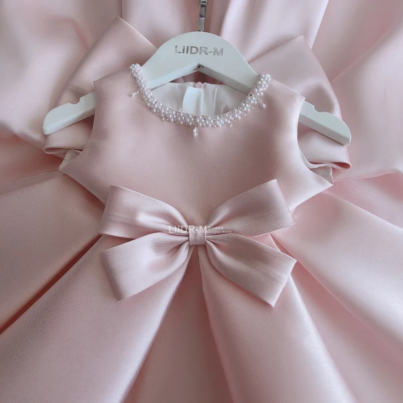

Baby Clothing First Birthday Dress for Girls Summer Morandi Pink Children's Birthday Festival Performance Dress Princess Dress