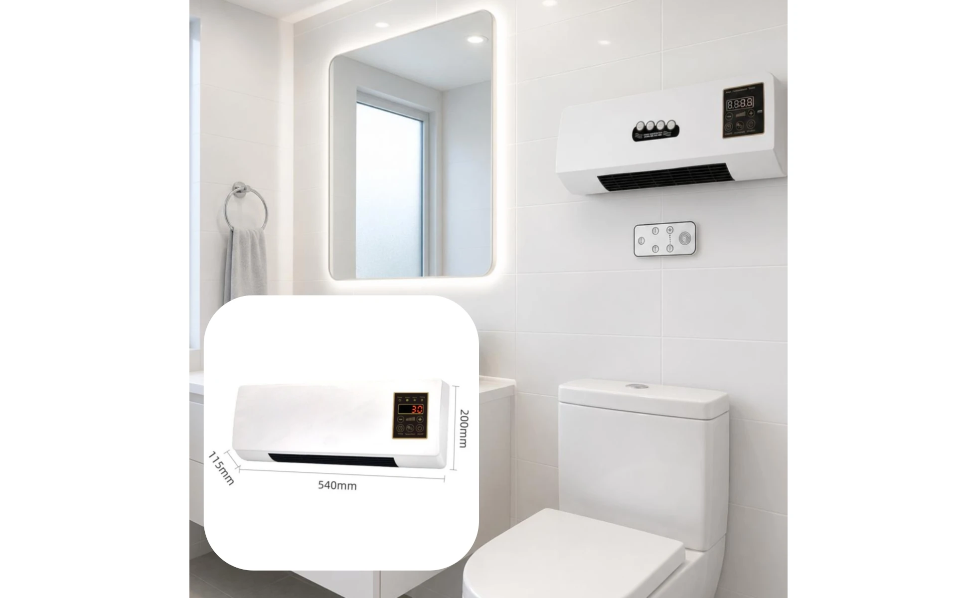 Heater and Air Conditioner PTC Fast Heating Wall Mounted Heater Cooler Portable Mini Heating and Cooling 6-Hour Timer Climate Heater and Air Conditioner PTC Fast Heating Wall Mounted Heater Cooler Portable Mini Heating and Cooling 6-Hour Timer Climate