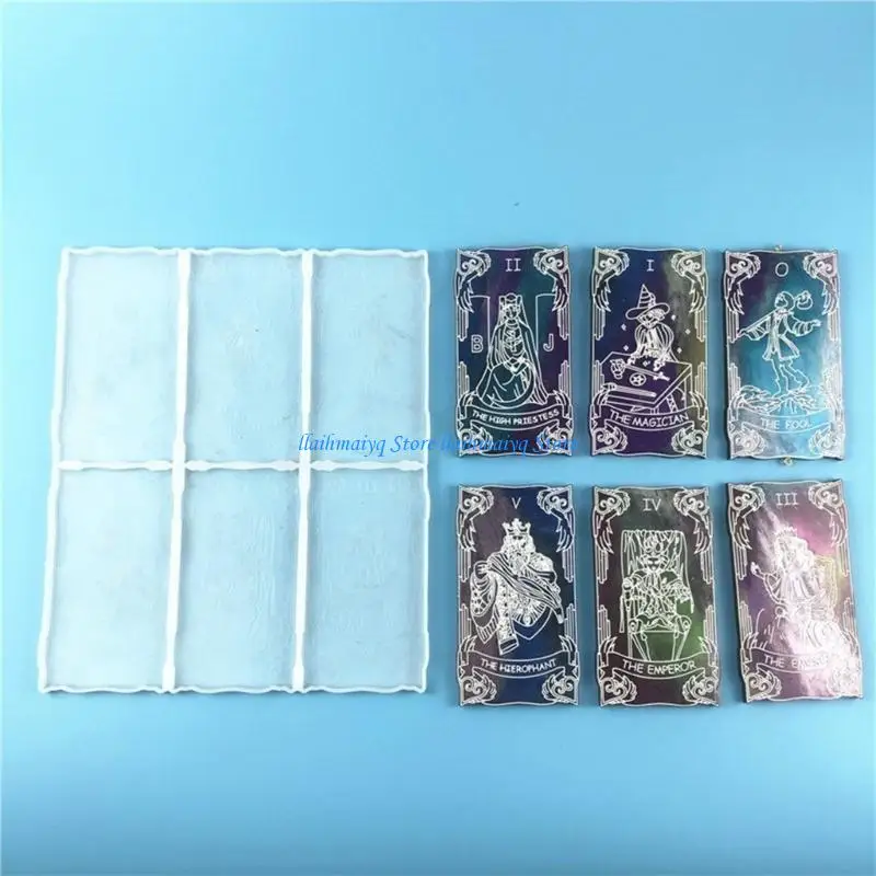 573B High Heat Resistant Tarot Card Mold Silicone Ornament Moulds Hand-Making Supplies Resin Casting Molds for Jewelry Making
