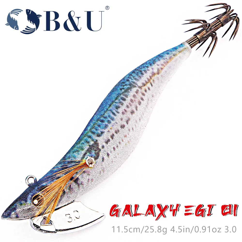 

B&U Egi Squid Bait Artificial Jigging Lures Slow Sinking Squid Hooks Sea Fishing Octopus Cuttlefish Luminous Tackle Lure