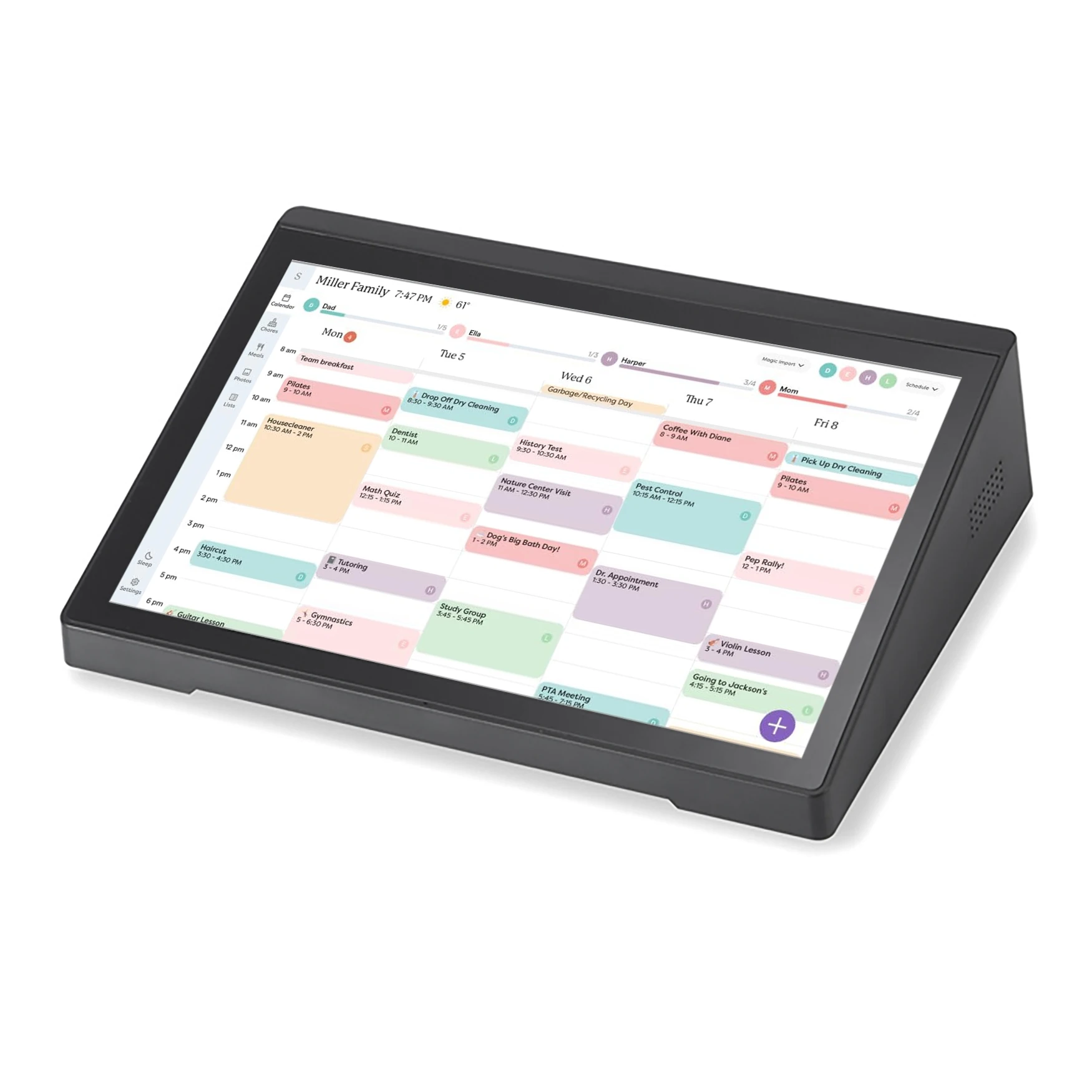 TLCRETE تقويم رقمي 8 بوصة، تقويم سطح المكتب 2025-2026 خطة واي فاي ذكية ومخططات عمل، شاشة IPS HD تعمل باللمس تعرض المنزل Sc #2