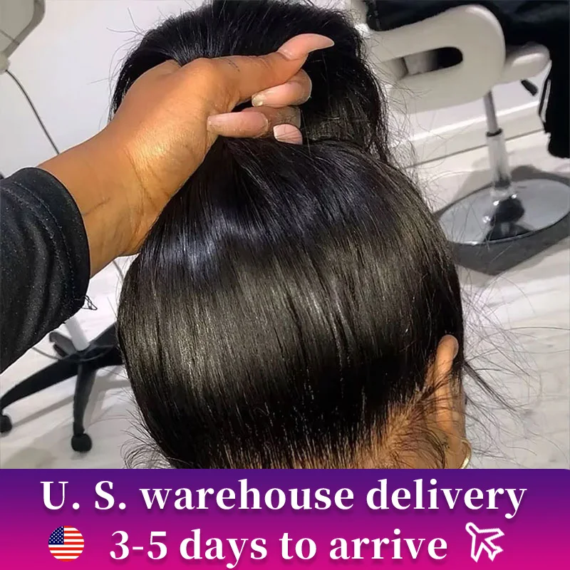 Straight Wigs 360 Full Lace Frontal Wig Brazilian Pre Plucked Bone 13x6 Transparent Lace Front Human Hair Wigs For Black Women