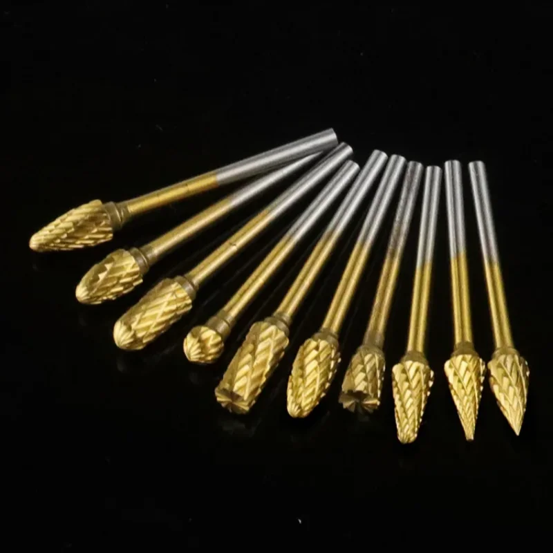 10pc Hard Alloy Rotary File 3*6 Double Grain Tungsten Steel Grind Head Electric Grind Mold Woodwork Grinding File Tool Set