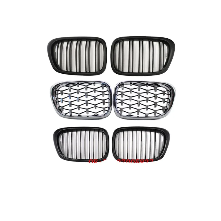 

Factory car accessories front grille bright black chromed full of star double line grille For BMW 5 series E39