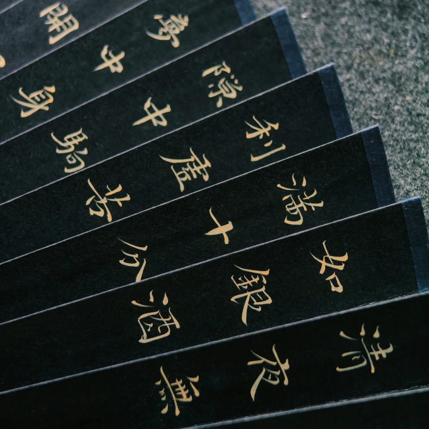 Regular Script Fan Calligraphy Works Customized Xingxiangzi Black Ultra-Thin Brown Paper Folding Cultural and Creative Gifts