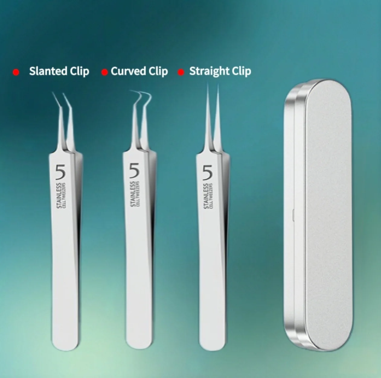 Professional Cell Pimple Clip Ultra Fine Tweezers Acne Needle Set Facial Blackhead Remover Salon Skin Pore Cleaning Beauty Tool