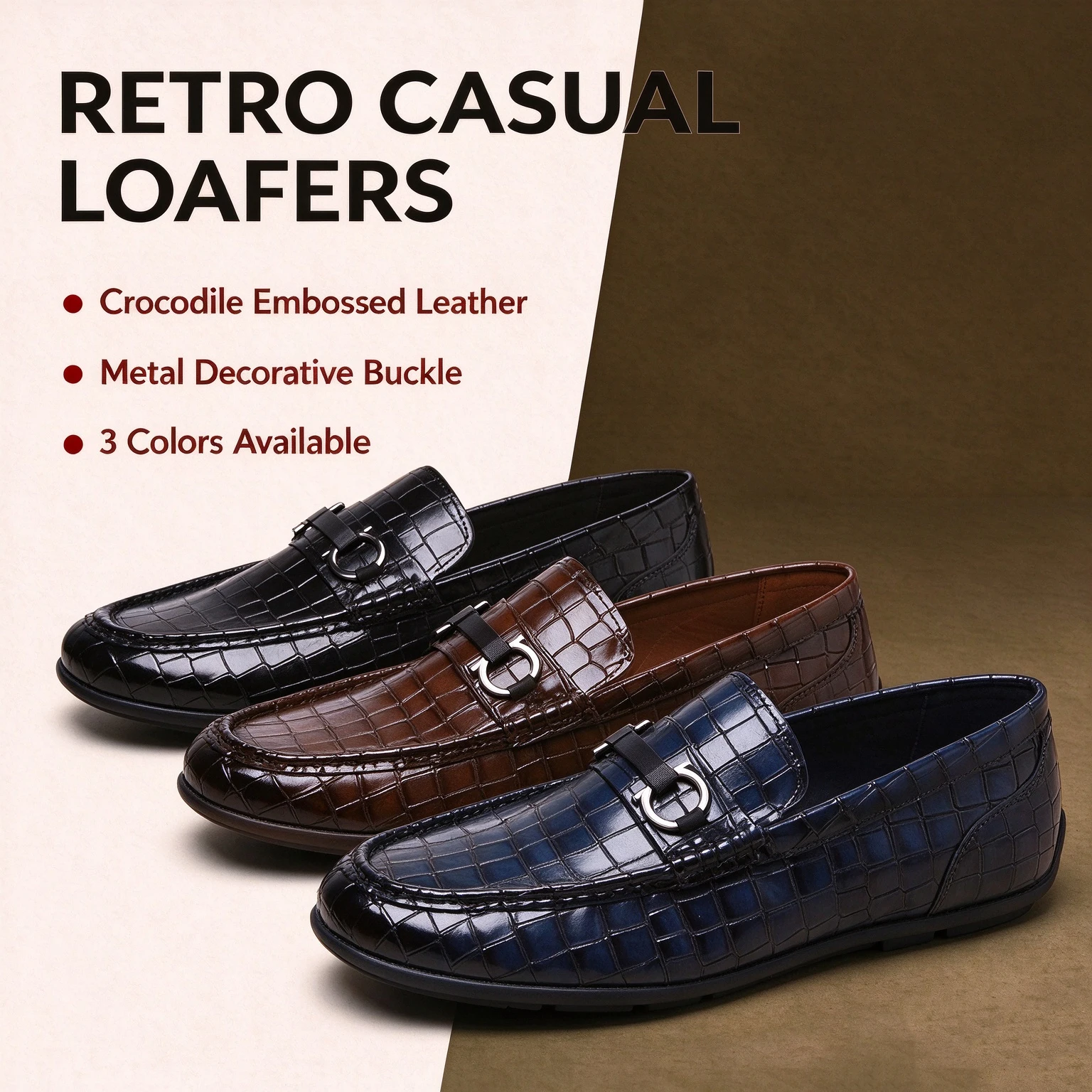 Men's Loafers, Stylish British Business Casual Shoes, Soft Sole Low-top Slip-on Leather Shoes, Young Men Formal Dress Shoes