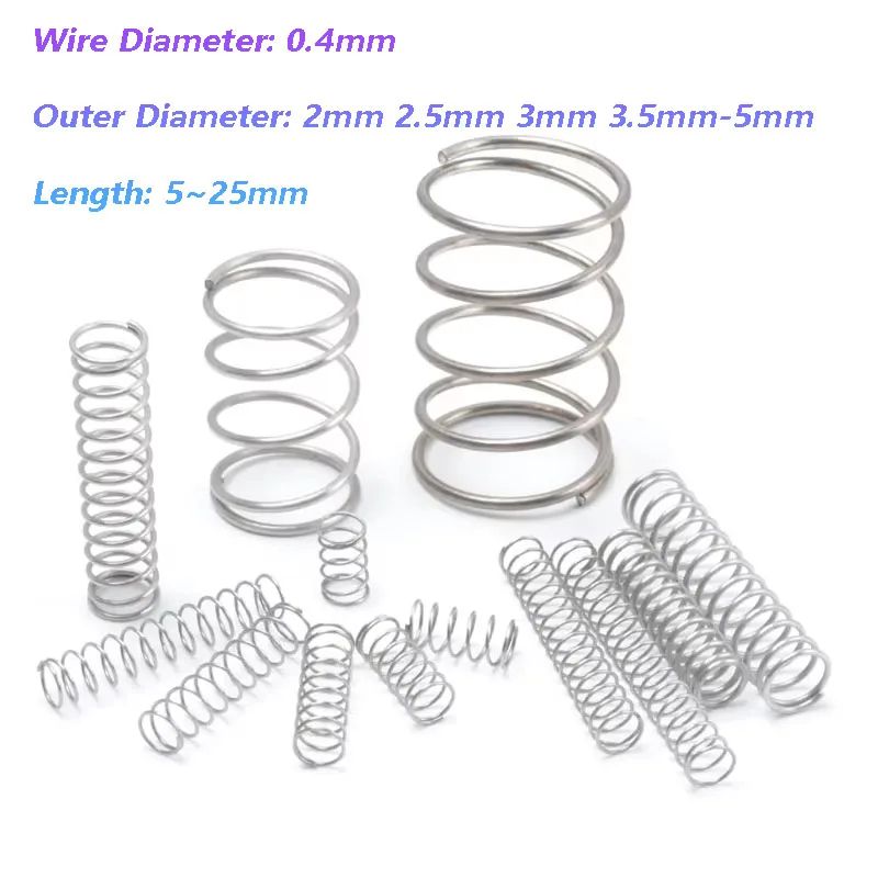 Wire Diameter 0.4mm 304 Stainless Steel Compression Spring, Y-shaped Shock Absorption Return Spring Customizable 10Pcs