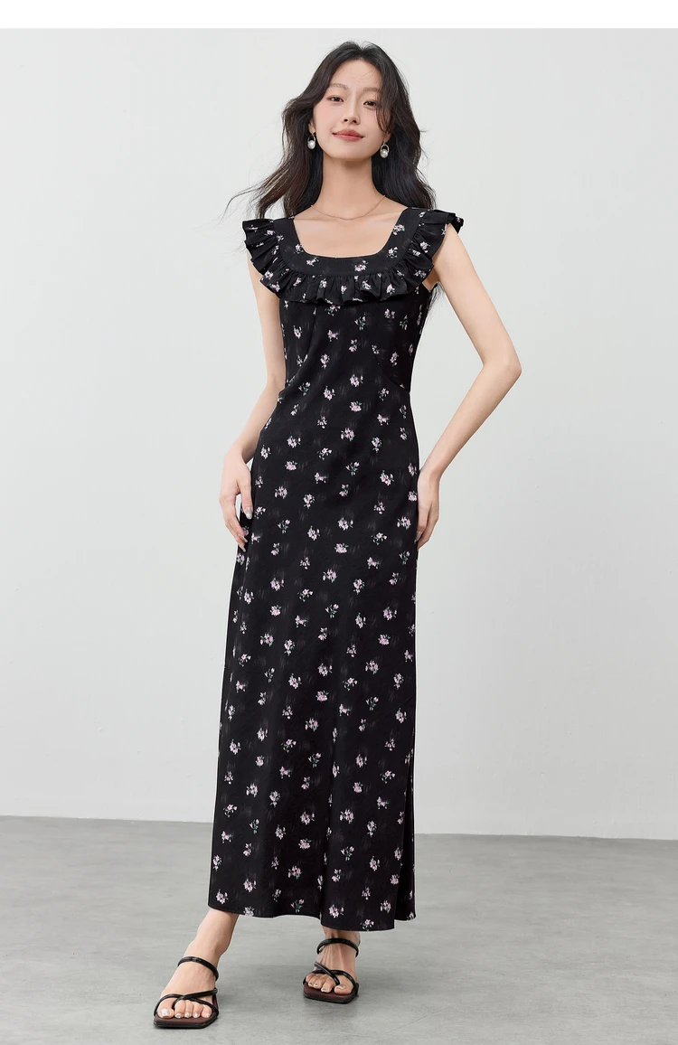 SENTUBILA Damen Sommerkleid mit Blumenmuster 2026 Elegantes bedrucktes, ärmelloses, tailliertes langes Kleid mit Schnürung, zwei Tragevarianten 152LO3118 – Detail 21