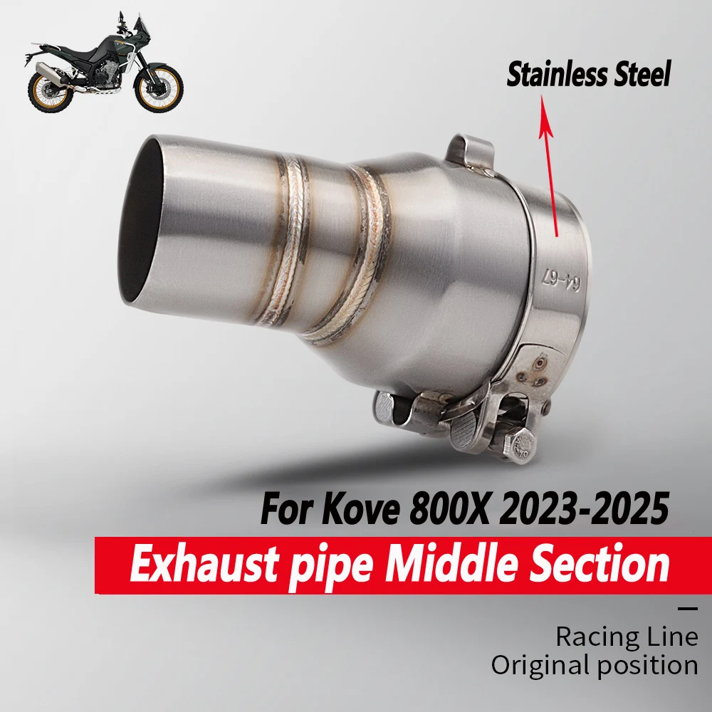 Exhaust Pipe For 2023-2025 Kove 800X rally Modification For SC/YOSHIMURA Exhaust System Middle and Tail Muffler Exhaust Pipe